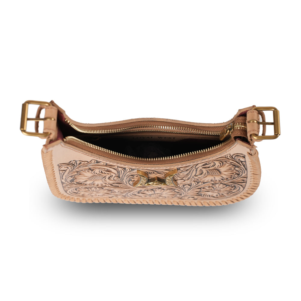 Hand-tooled Dannia Medium Purse - Slant Form