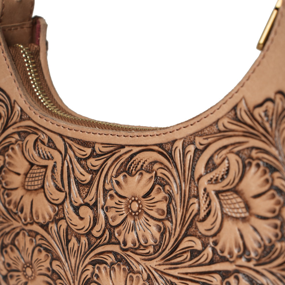Hand-tooled Dannia Medium Purse - Slant Form
