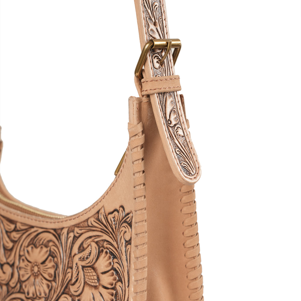 Hand-tooled Dannia Medium Purse - Slant Form