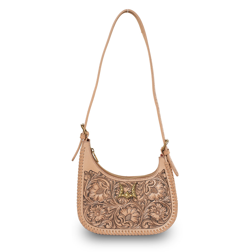 Hand-tooled Dannia Medium Purse - Slant Form
